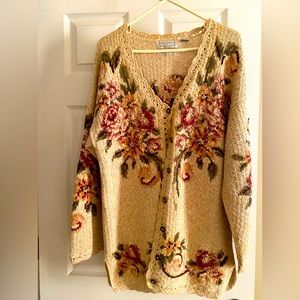 Hand knitted beautiful ladies button sweater